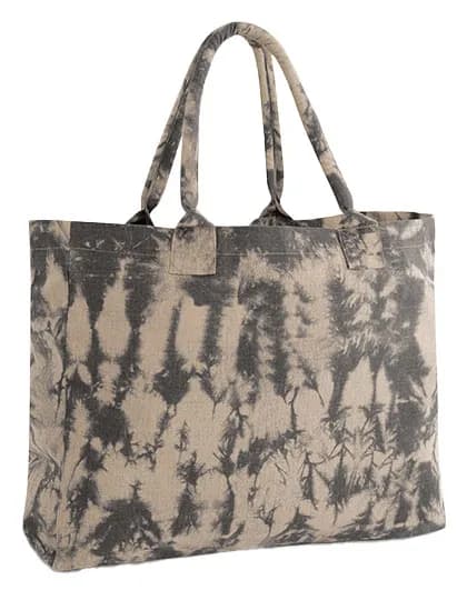 Tie Dye Canvas Tote Bag - Sand Black Tie Dye