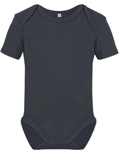 Organic Baby Bodysuit Short Sleeve Bailey 01 - Charcoal Grey