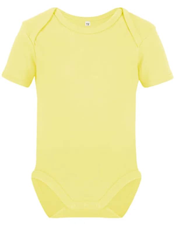 Organic Baby Bodysuit Short Sleeve Bailey 01 - Pastel Yellow