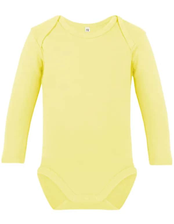 Organic Baby Bodysuit Long Sleeve Bailey 02 - Pastel Yellow