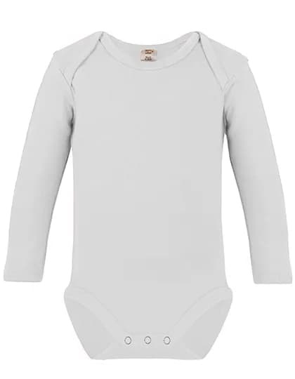 Long Sleeve Baby Bodysuit Polyester - White