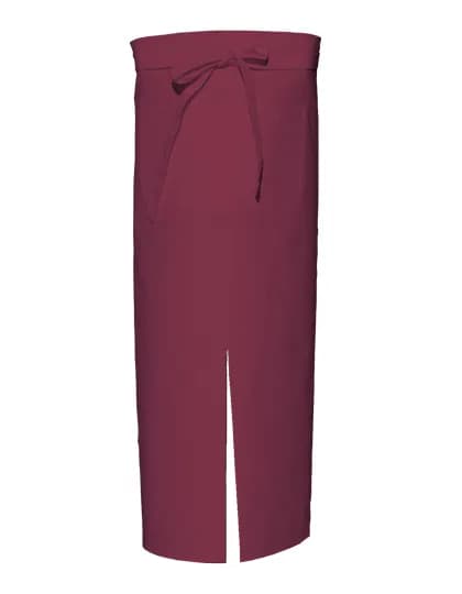 Bistro Apron With Split And Front Pocket - Bordeaux