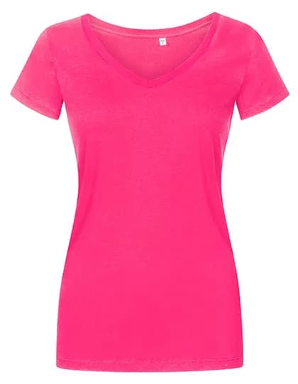 Women´s V-Neck T-Shirt - Bright Rose