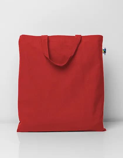 Fairtrade Cotton Bag Short Handles - Red (ca. Pantone 200C)