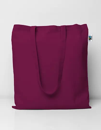 Fairtrade Cotton Bag Long Handles - Burgundy (ca. Pantone 209 C)