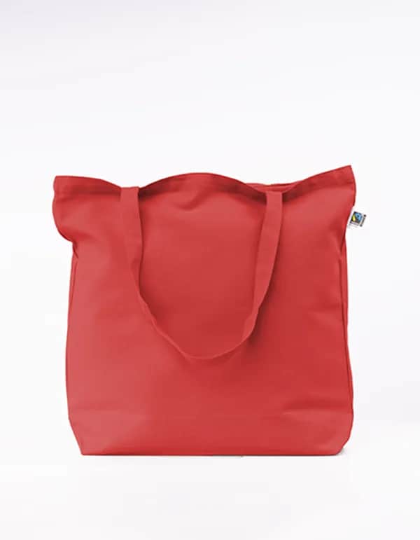 Fairtrade Cotton Canvas Bag - Red (ca. Pantone 200C)
