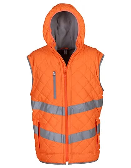 Hi-Vis Kensington Hooded Gilet - Hi-Vis Orange