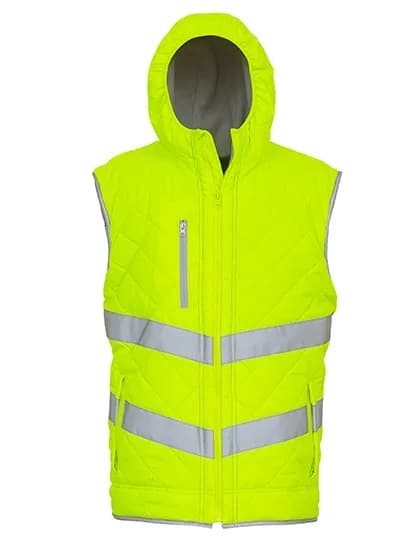 Hi-Vis Kensington Hooded Gilet - Hi-Vis Yellow