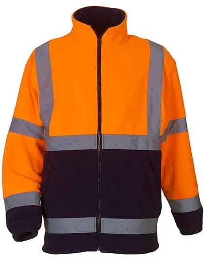 Hi-Vis Fleece Jacket - Hi-Vis Orange/Navy