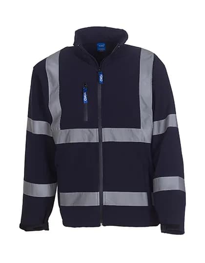 Hi-Vis 2 Bands & Braces Softshell Jacket - Navy
