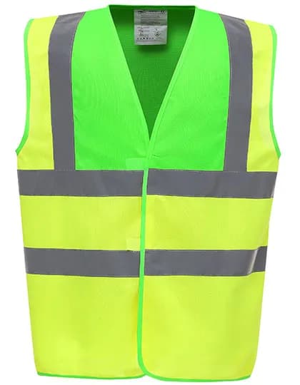Hi-Vis 2 Bands & Braces Waistcoat - Lime Yoke/Hi-Vis Yellow