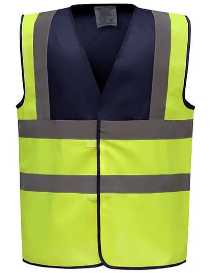Hi-Vis 2 Bands & Braces Waistcoat - Navy Yoke/Hi-Vis Yellow