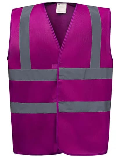 Hi-Vis 2 Bands & Braces Waistcoat - Raspberry