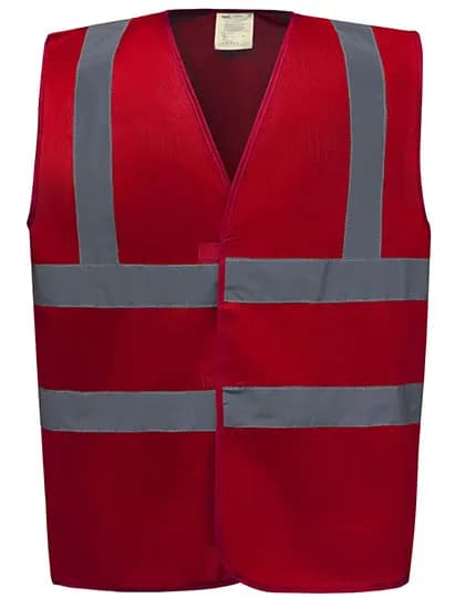 Hi-Vis 2 Bands & Braces Waistcoat - Red