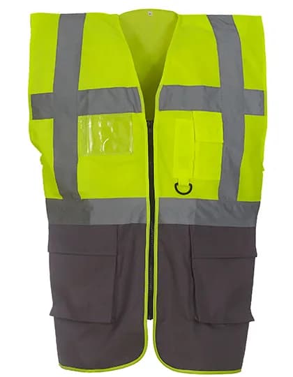 Multi-Functional Executive Waistcoat - Hi-Vis Yellow/Grey