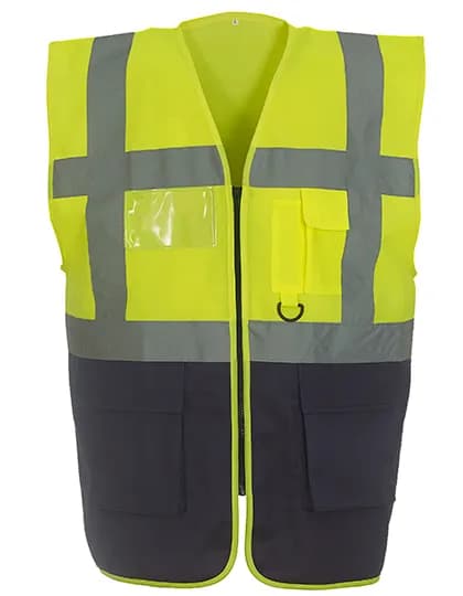 Multi-Functional Executive Waistcoat - Hi-Vis Yellow/Navy