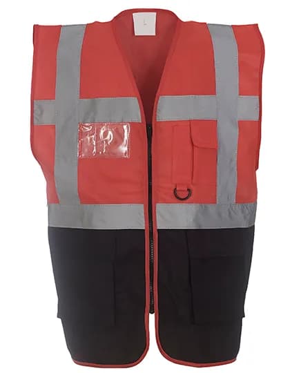 Multi-Functional Executive Waistcoat - Red/Black