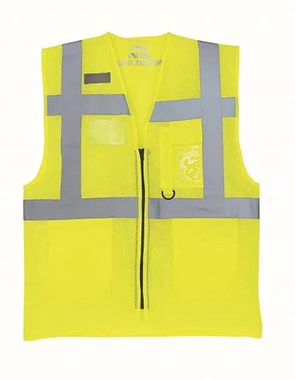 Hi-Vis Top Cool Recycled Open Mesh Executive Waistcoat - Hi-Vis Yellow