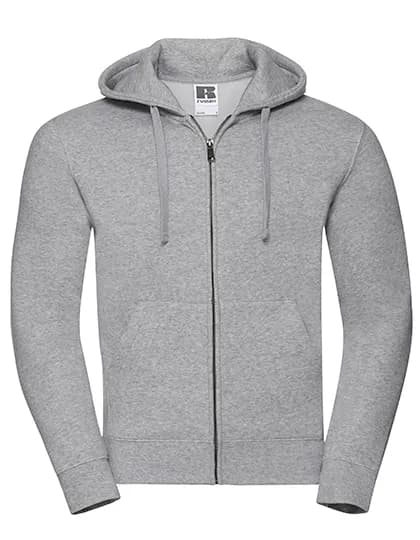 Mens Authentic Zipped Hood Jacket - Light Oxford (Heather)