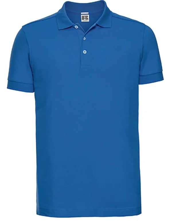 Mens Fitted Stretch Polo - Azure Blue