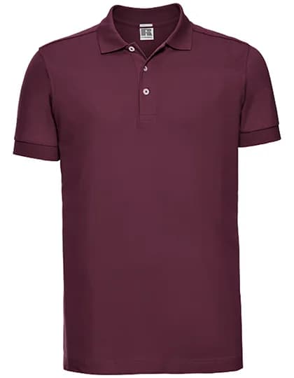 Mens Fitted Stretch Polo - Burgundy