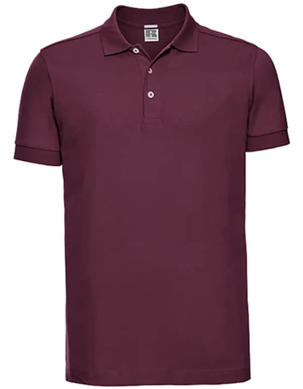 Mens Fitted Stretch Polo - Burgundy