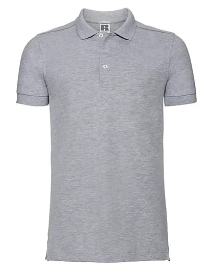 Mens Fitted Stretch Polo - Light Oxford (Heather)