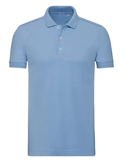 Mens Fitted Stretch Polo - Sky