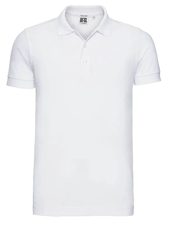Mens Fitted Stretch Polo - White