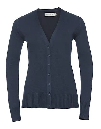 Ladies´ V-Neck Knitted Cardigan - French Navy