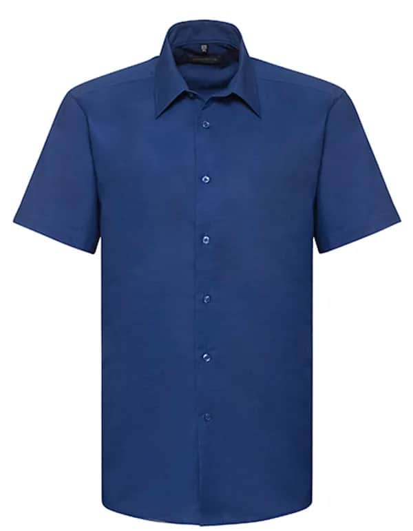 Mens Short Sleeve Tailored Oxford Shirt - Bright Royal