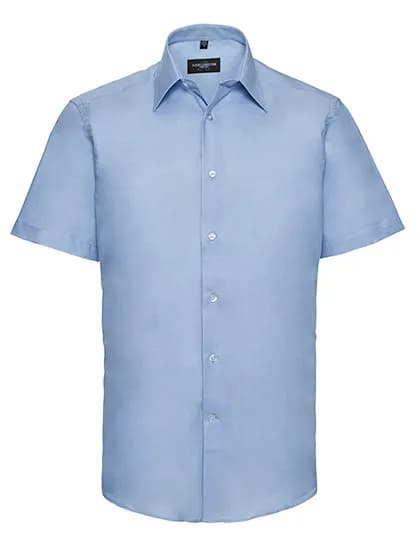 Mens Short Sleeve Tailored Oxford Shirt - Oxford Blue