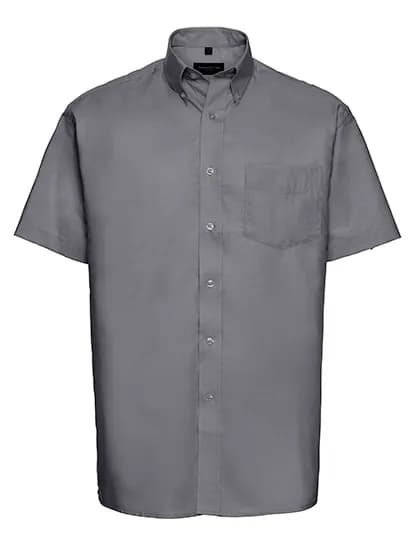 Mens Short Sleeve Classic Oxford Shirt - Silver