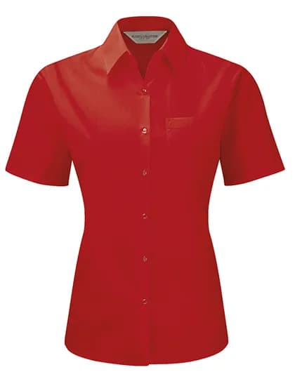 Ladies Short Sleeve Classic Polycotton Poplin Shirt - Classic Red