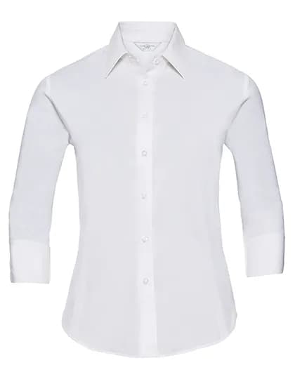Ladies Long Sleeve Classic Pure Cotton Poplin Shirt - White