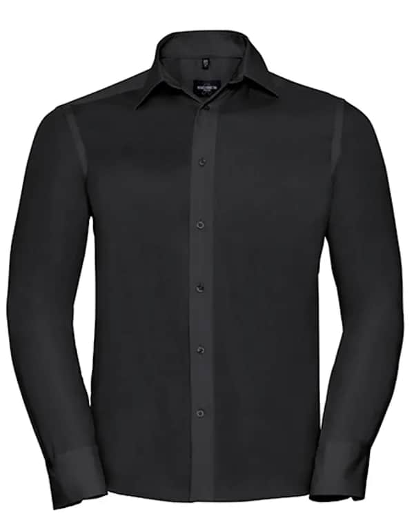 Mens Long Sleeve Tailored Ultimate Non-Iron Shirt - Black